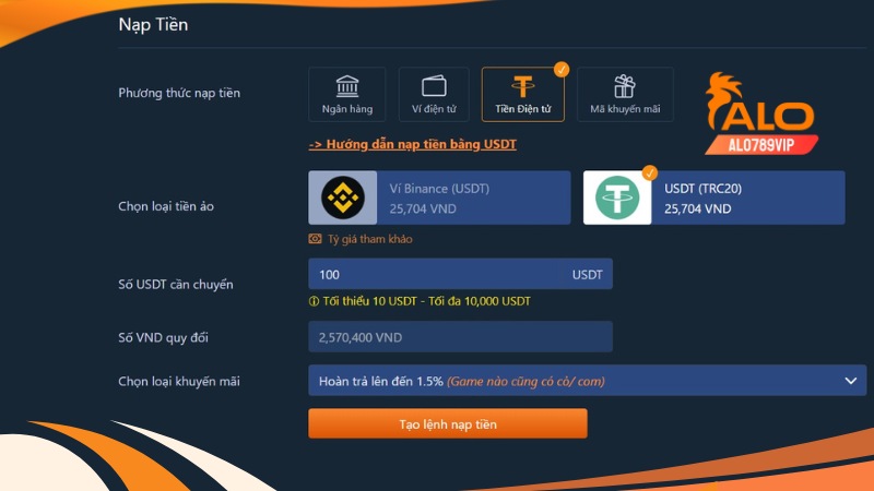 Alo789 Nhà Cái Nạp Rút USDT Uy Tín Dẫn Đầu Xu Thế Nhất